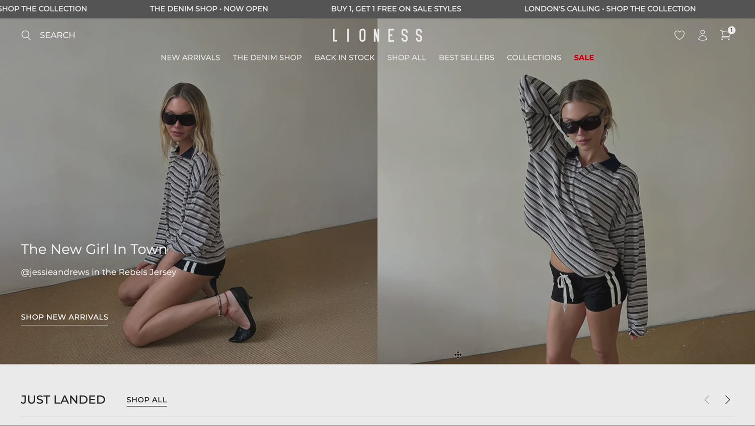 Load video: Lioness website homepage scroll